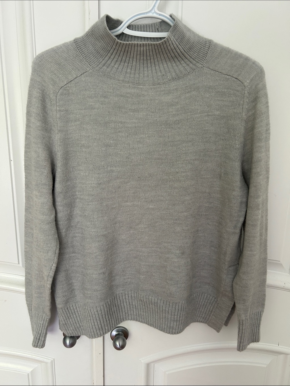 Banana Republic Soft Knot, Light Gray, High Neck Sweater